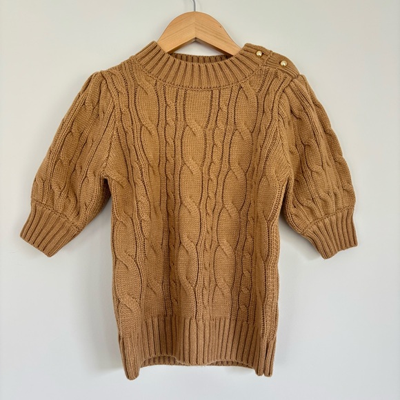 Janie and Jack Tan Brown Cable Knit Sweater Top Girls 8 - Picture 2 of 8